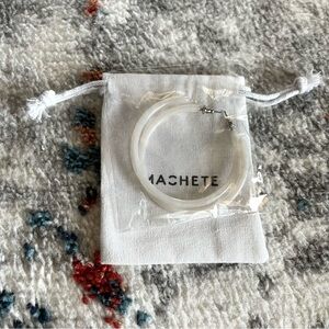 Machete Large Hoops in White